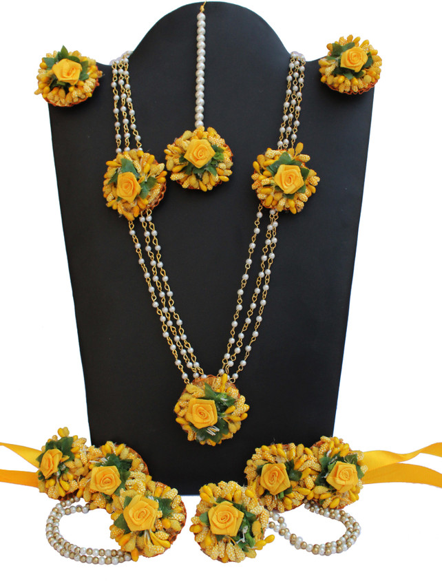 CRAFTCREATION Fabric Yellow Jewellery Set Price in India Buy