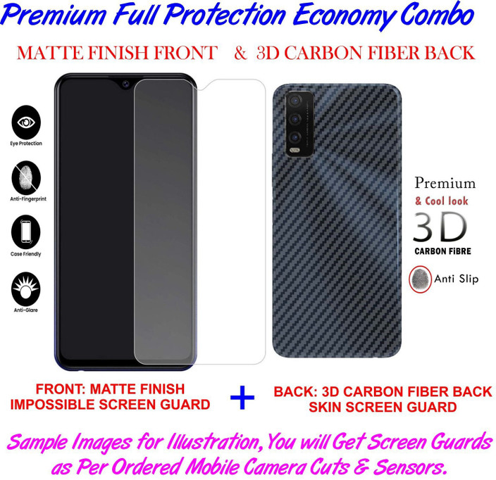 Fasheen Front and Back Tempered Glass for INFINIX NOTE (Front Matte  Finish Back 3d Carbon Fiber)