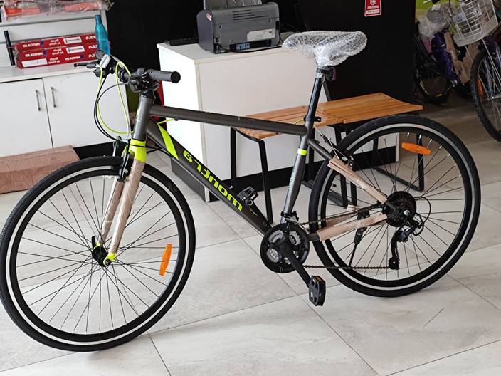 Montra Mach City 2.0 21Sp 700c Medium Grey and Neon green