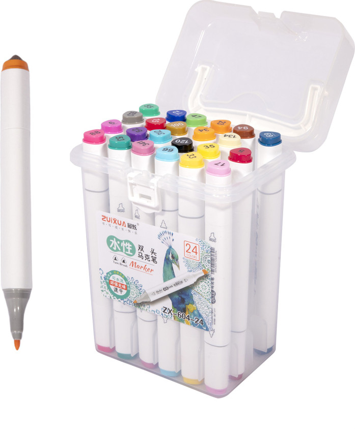 Flipkart.com | PEACORA Alcohol Marker Pen Set Fine::Broad