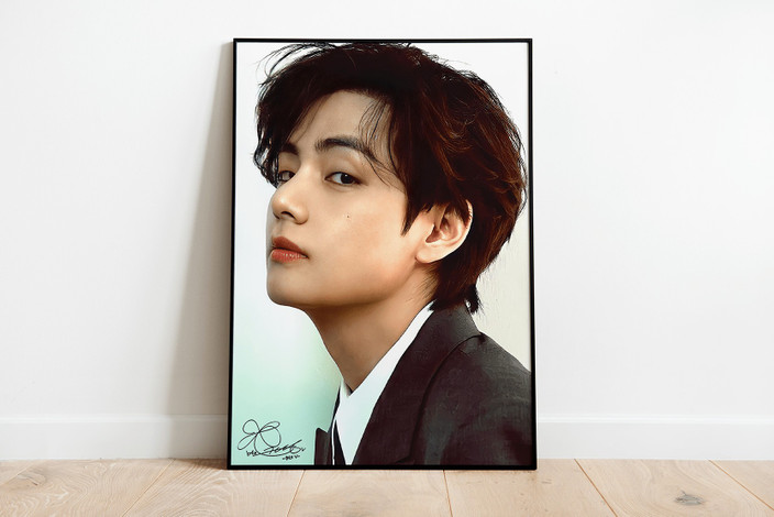 BTS V (Kim Tae-hyung) Premium Poster With Autograph ( 12x18