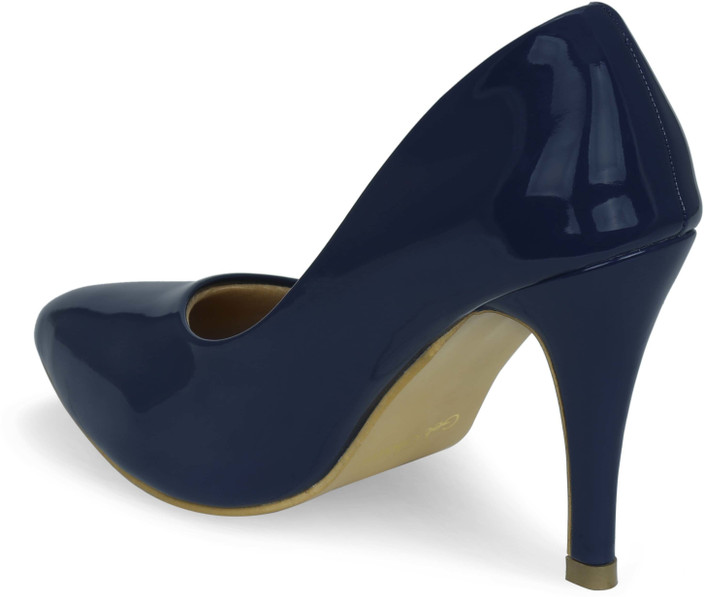 Pumps Navy Patent Block Heel Court Shoes Navy Patent Court Shoes