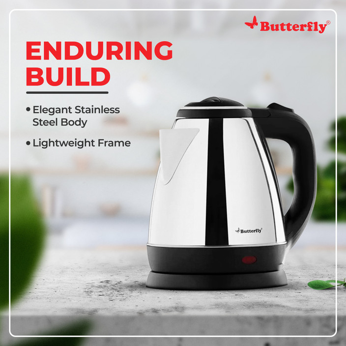 Stainless Steel Butterfly Rapid Electric Kettle Stainless Steel