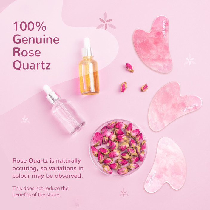 caresmith CS672 Bloom Rose Quartz Gua Sha Face Tool Massager