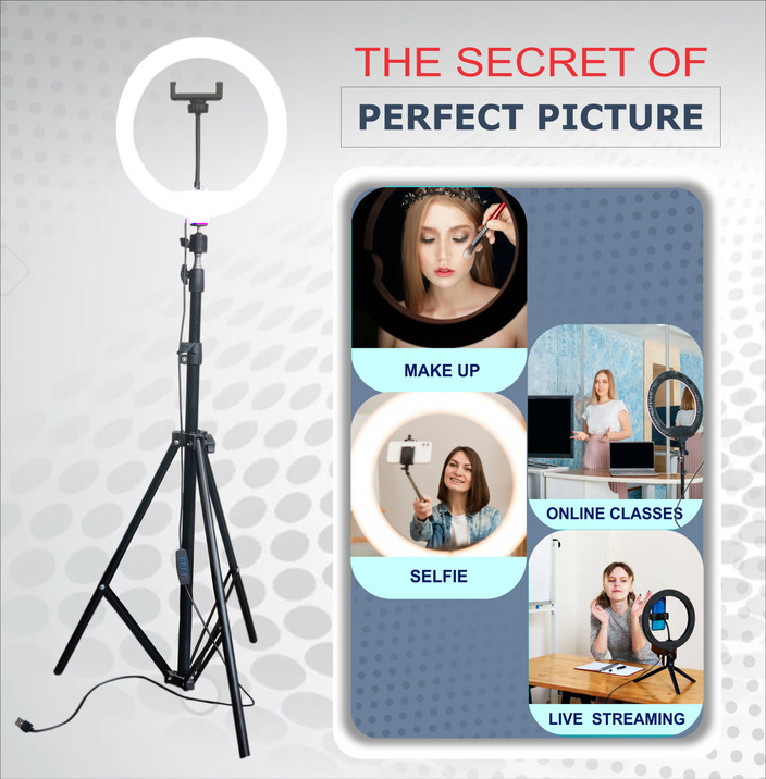 airtech Big Tripod Stand for Live Stream-LED Ring Light-10 Inch