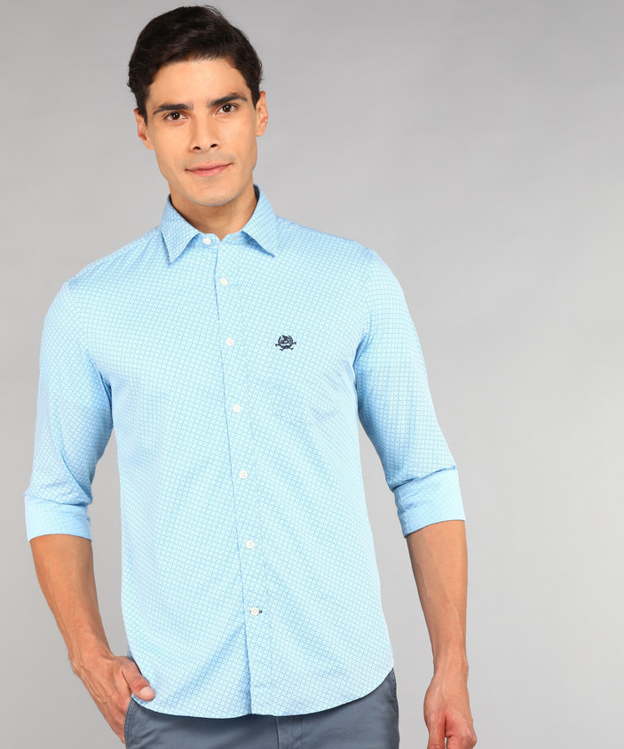 POLO Men Printed Casual Light Blue Shirt Buy - Main Image