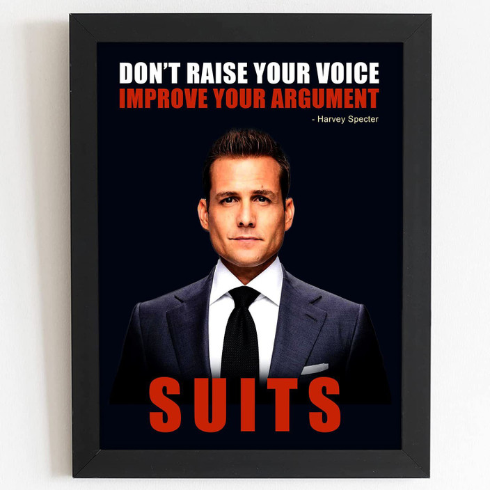 Suits Framed Poster, Harvey Specter Quote Suits Frame for
