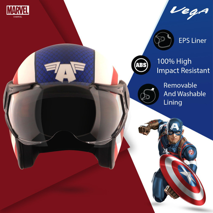 captain america motorcycle jacket & helmet Daytona Cruiser Open Face - Visor Graphics - Stealth R fitted clear shield HJC CL-17 Helmet Captain America