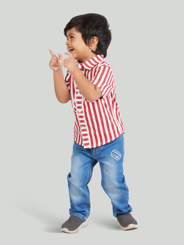Denim Shirt Red Jeans For Baby Boy Baby Boy Bachcha Ka Jeans Shirt