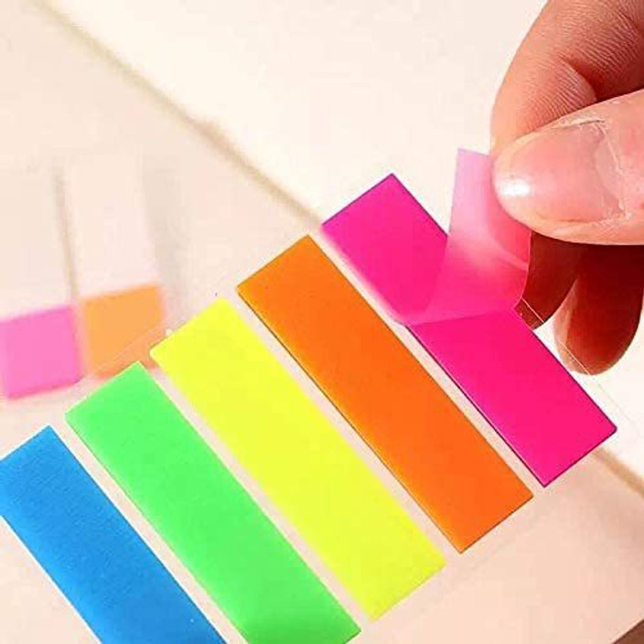 1600 Pcs Sticky Note Flags - Fluorescent Arrow Tabs, 5 Colors, Translucent & Writable For Books & Notes