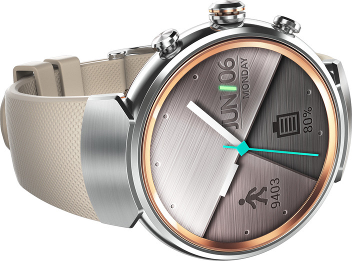 ASUS - (中古)2台セット　ASUSZenWatch3(WI503Q) Asus Zenwatch3 Silver with Beige Rubber Strap Price in India