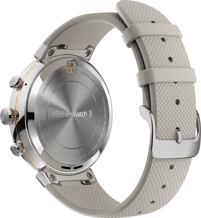 ASUS - ZenWatch 3 WI503Q RGR04 ｼﾙﾊﾞｰ/ﾍﾞｰｼﾞｭﾗﾊﾞｰ ASUS ZenWatch3 スマートウォッチ WI503Q-RGR04 シルバー