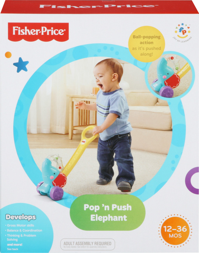 Developmental Toy Fisher Price Elephant Push Toy FISHER-PRICE Pop