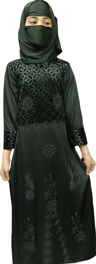 zs cap house Polyester Self Design Burqa With Hijab Price in India