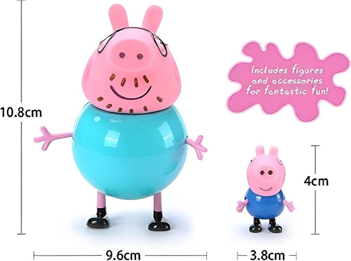 Zordik Peppa Pig Family Set of 4, Best Gift for Kids Pepa Pig