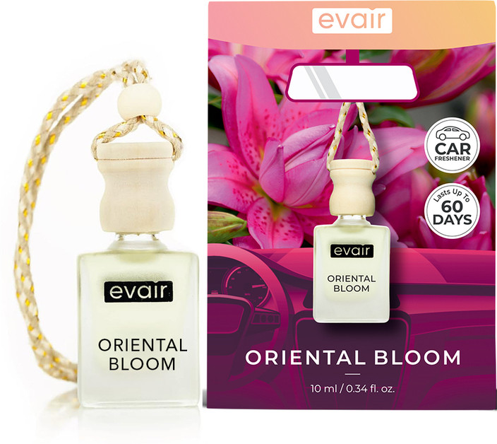 EVAIR Oriental Bloom Car Freshener Diffuser Car Air Freshener with  Essential Oils Fragrance in Glass Bottle
