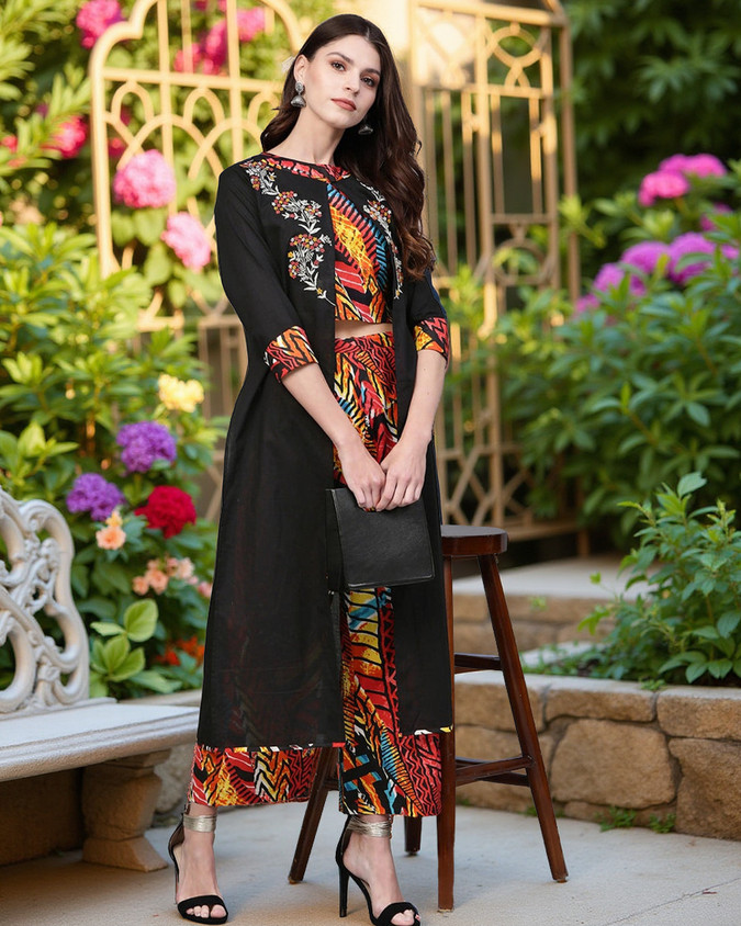 PANNKH Women Ethnic Top Pant Ethnic Jacket Set Buy PANNKH Women