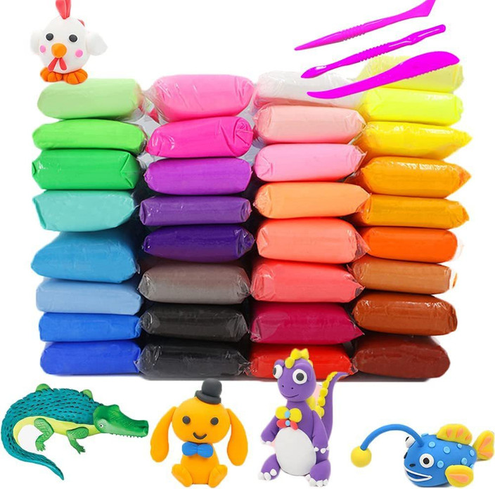thumbnail image 2 of Air Dry Clay, 24 Colors Modeling Clay Kit With 3 Sculpting Tools, Magic 2 of 14
