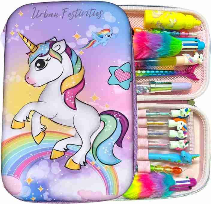 Flipkart Urban Festivities Unicorn Stationery Set for Girls School Set Pencil Box for girls Gift Set Unicorn Stationery for girls