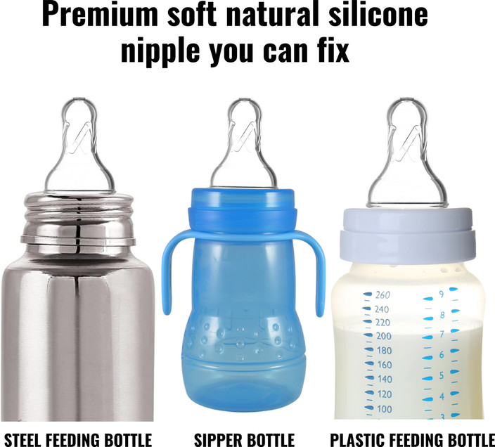 Pappa Standard Anti Colic Traditional Silicone Nipple can fix All Baby  Feeding Bottles 20 ml
