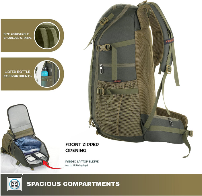 Backpacking Pack Good Size Backpack TRAWOC 40L Travel Laptop