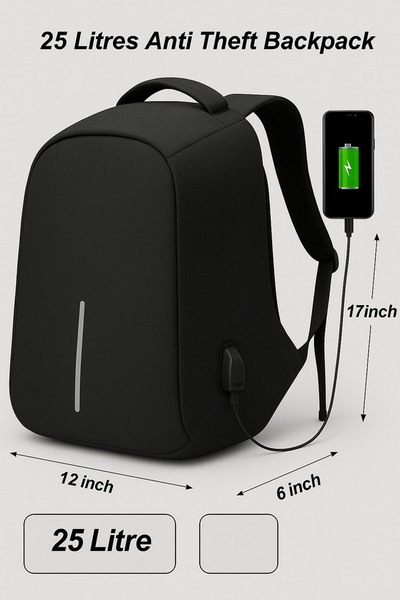 Kopack Black Backpack With Charger Kopack 