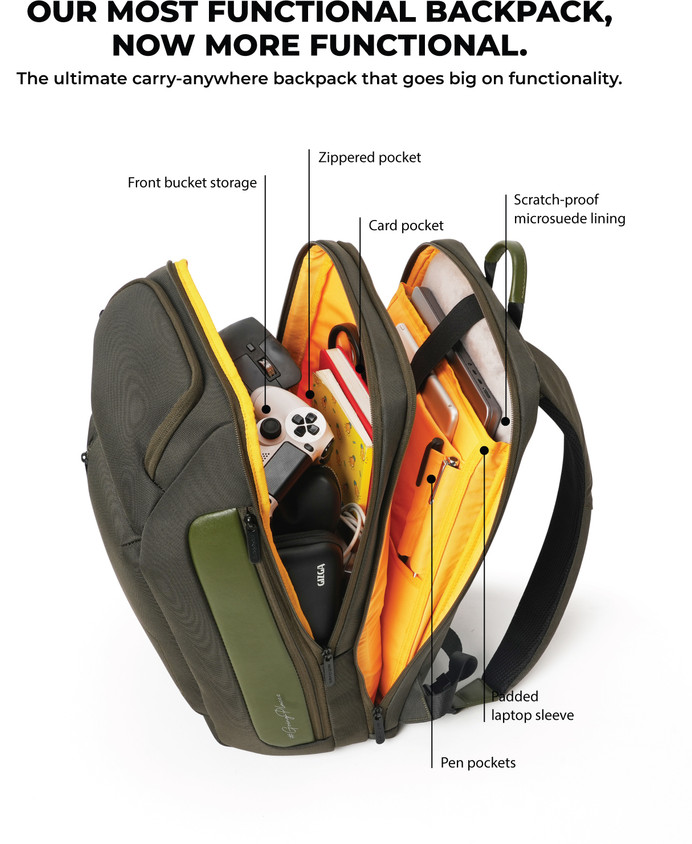 Carry On Backpack With The Most Pockets Convertible Travel Bag 30L