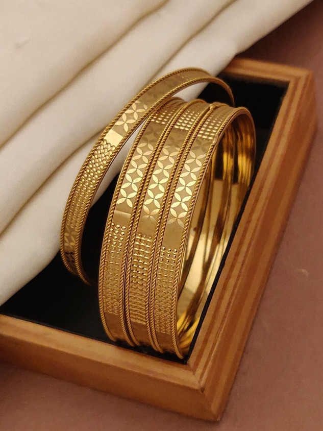 Gram Gold Daily Wear Ladies Bracelet In Gold With Price Trendz Jewellery Brass High Gold Plated Bangles For Girls Women main image 3