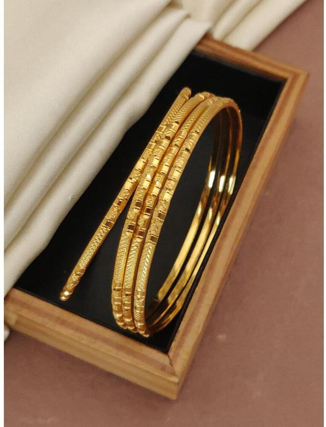 Design Gold 22k Gold Bangles Set Of VFA Alloy Gold-plated