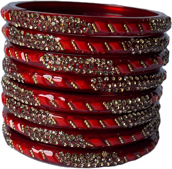 Karaavi Glass Crystal Bangle Set