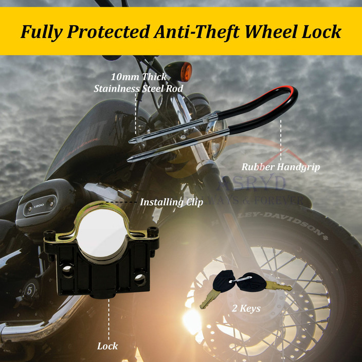 ASRYD Bike Front Shocker Lock Bike Locking System Drum Brakes
