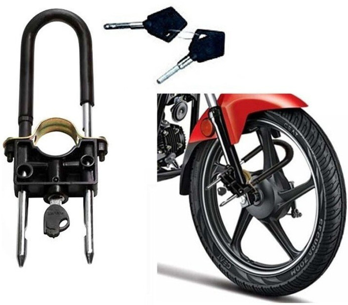 OLMEO Wheel Lock Safety Wheel Lock for Motorcycle Bicycle Bike Motorcycle U  Lock Wheel Lock