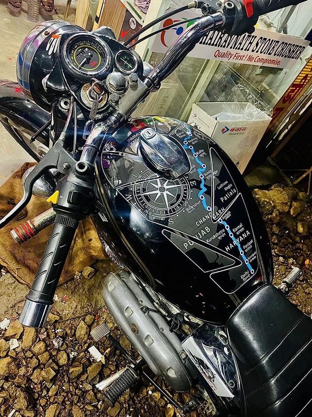 Custom Motorcycle Motorcycle Tank Wrap Cost A1GRAPHIX BULLET 350