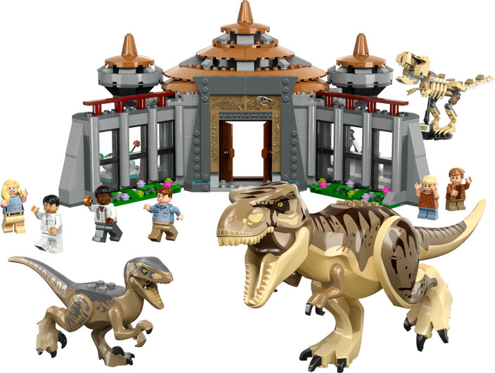 Lego T Rex And Indominus Rex LEGO Jurassic Park Visitor Center