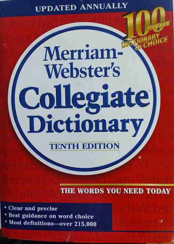 Merriam Webster's Collegiate Dictionary (Updated Annually): Buy