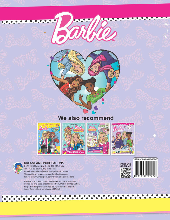 Barbie Colouring Book Filled with Barbie characters, Each page