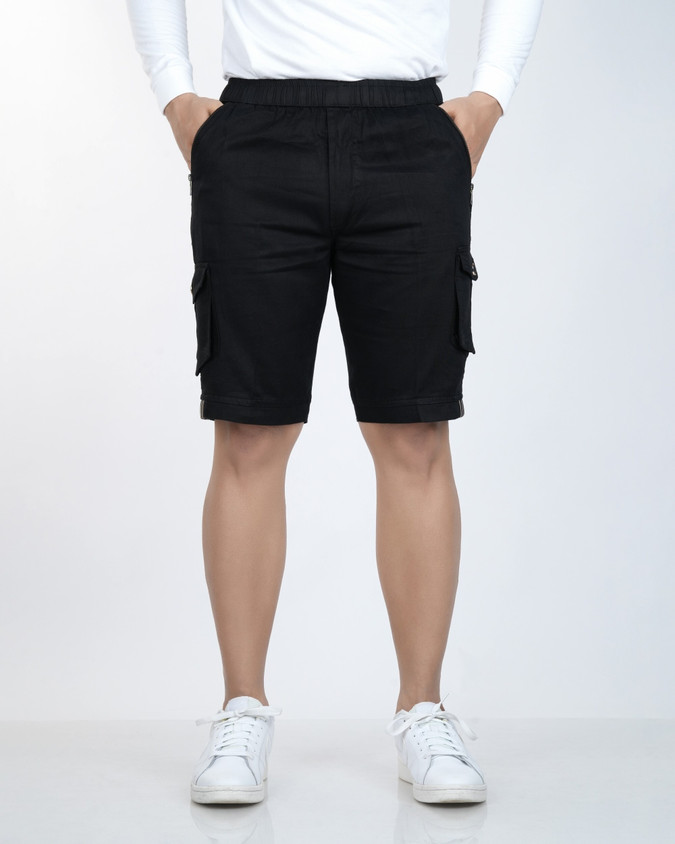 Ho Bindaass Solid Men Black Cargo Shorts Buy Ho Bindaass Solid