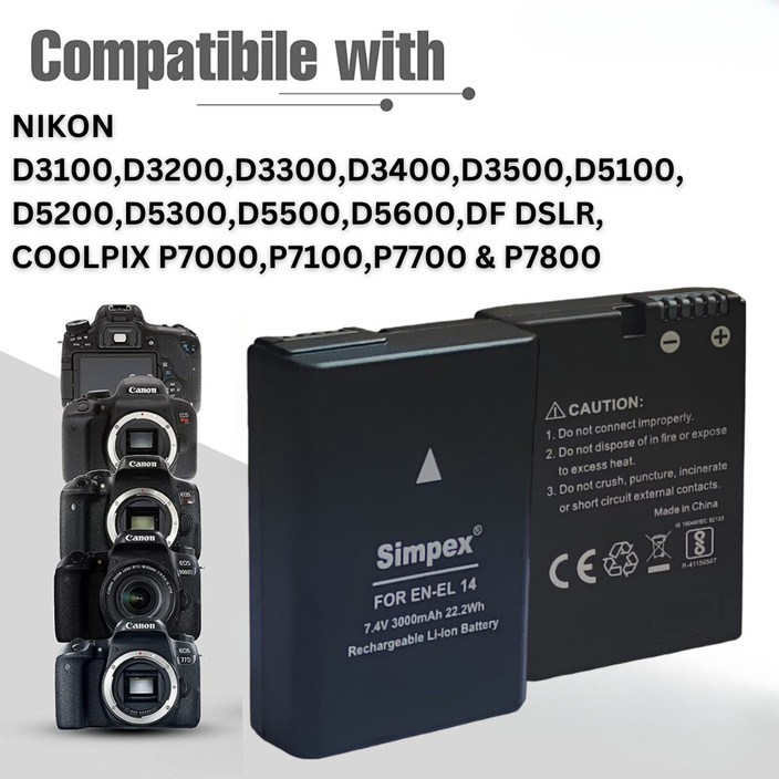 Simpex ENEL14 3000mAh Secondary Rechargeable Battery Compatible