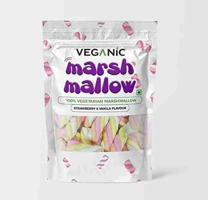Veganic Marshmallows Twisted Shape Pure Veg- 100gm (50 Pieces