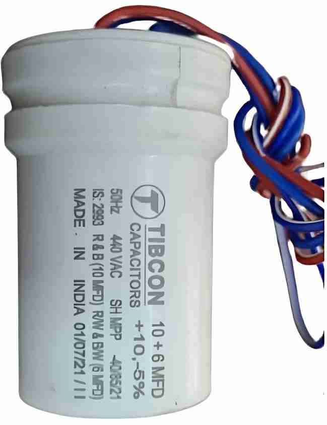SPARESKART Semi Automatic 4 Wire Capacitor 10+6 Washing Machine