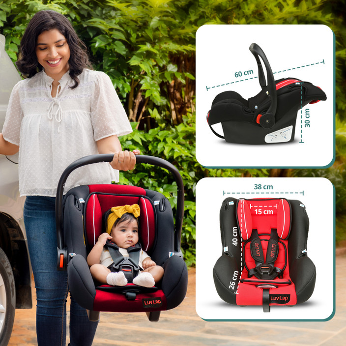 Travel Carrying A Car Seat LuvLap 4-in-1 Infant/Baby Car Seat Cum