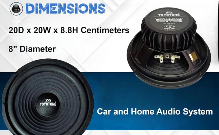 Toyotone Woofer Inch Ohm TOYOTONE 8