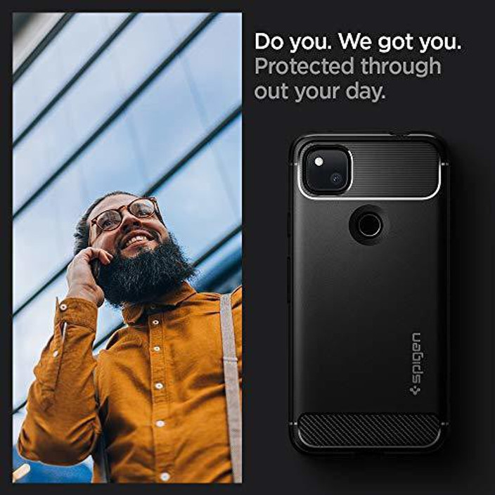 Google Pixel 4a 黒 Spigenケース付き Spigen Rugged Armor Back Cover for Google Pixel 4a - Spigen