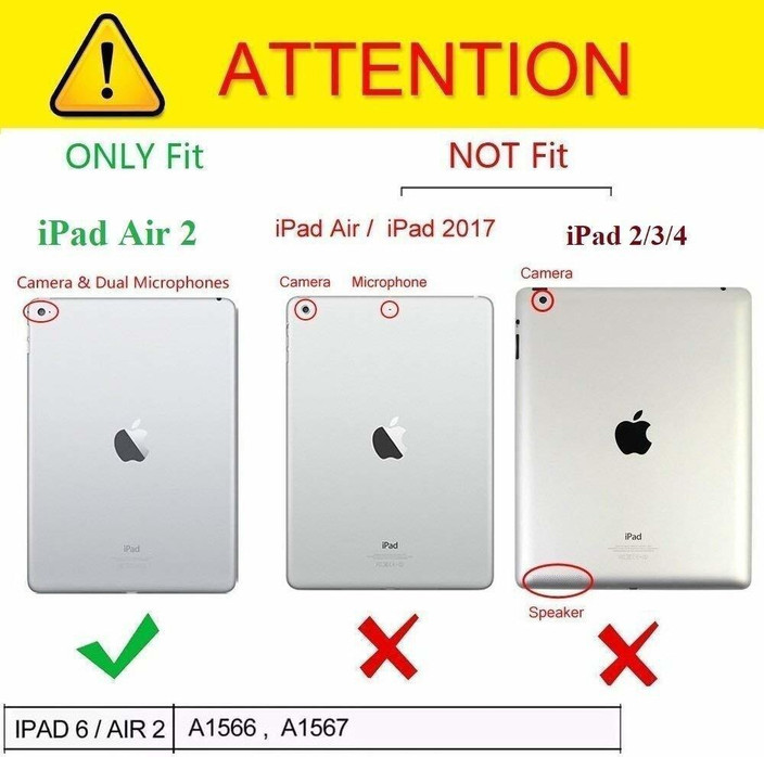 Mobilejoy Book Cover for iPad Air 2014 (Model A1566 A1567) 360 Degree  Rotating Flip Case Cover