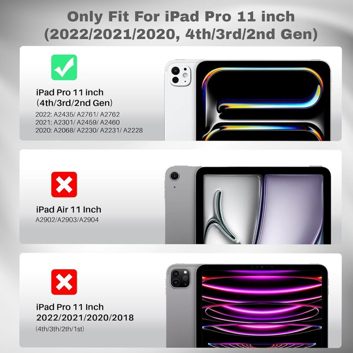 Gexmil Custodia Per IPad Pro 11 Pollici,4a/3a/2a/1a Generazione(2022/2021/2020/2018) Cover In Pelle Vera Con Supporta La Ricarica Di Pencil,Auto Svegliati/Sonno,Cuoio Cerato,Marrone - Foto 8