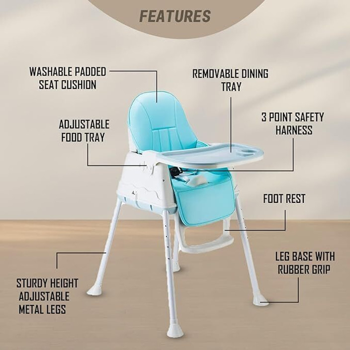 WE CLEVER High Chair for Baby, 3-in-1 Portable Chair with