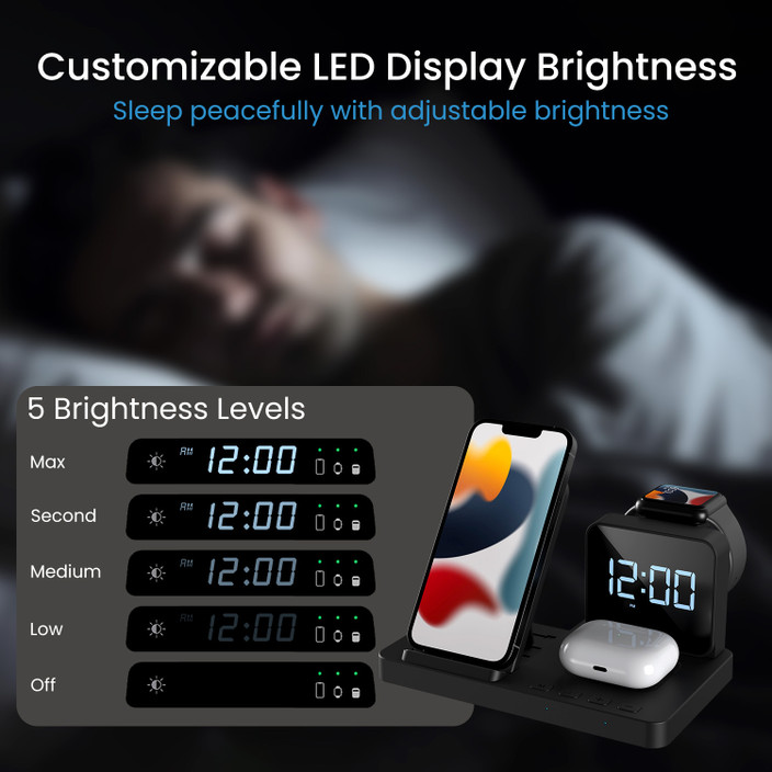 Portronics Wireless Charging Station With Clock Portronics Bella