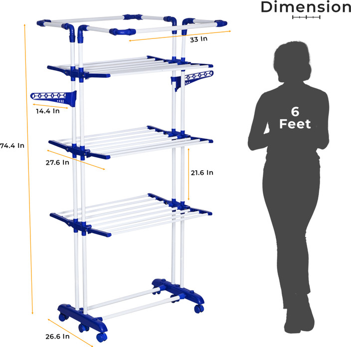 PARASNATH Steel Floor Cloth Dryer Stand kar 3-poll Price in India