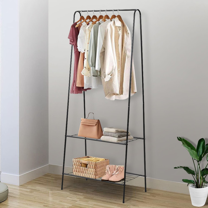 Bigkart Clothes Hanger Stand for Bedroom|Easy to Assemble Garments Hanging Rack Metal Coat and Umbrella Stand