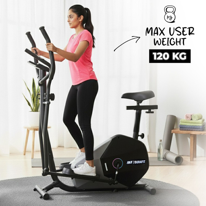Durafit Powerstride Elliptical Max Weight: 130Kg with 7Kg Flywheel